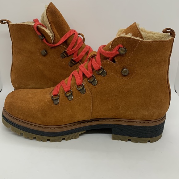 Avellini Suede Hiking Boots Brown 39 Genuine Shearling Lining Gorpcore Camping - Picture 8 of 16